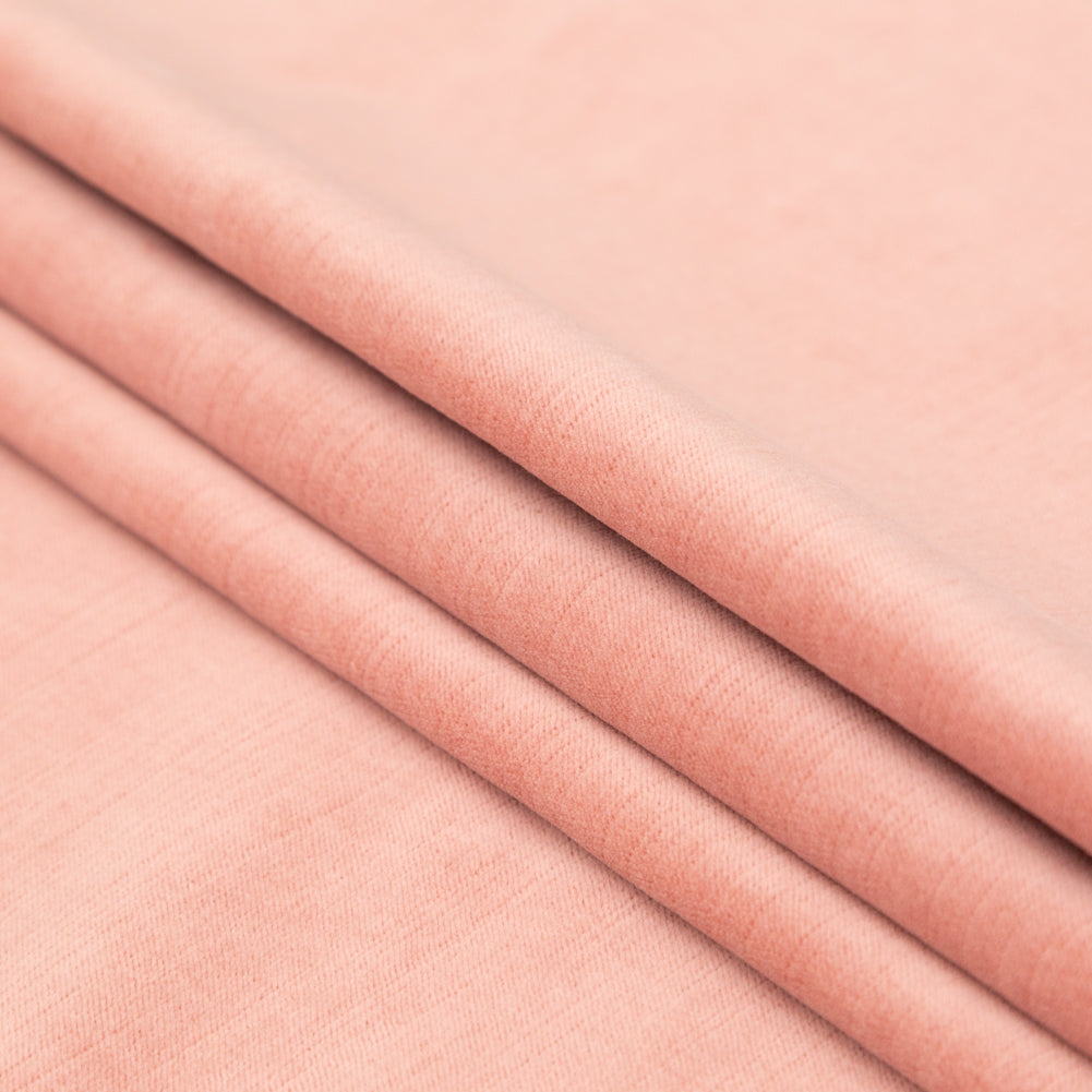 Petal Pink Velvet with Imitation Dupioni Backing - Folded Petal Pink Velvet with Imitation Dupioni Backing - Folded
