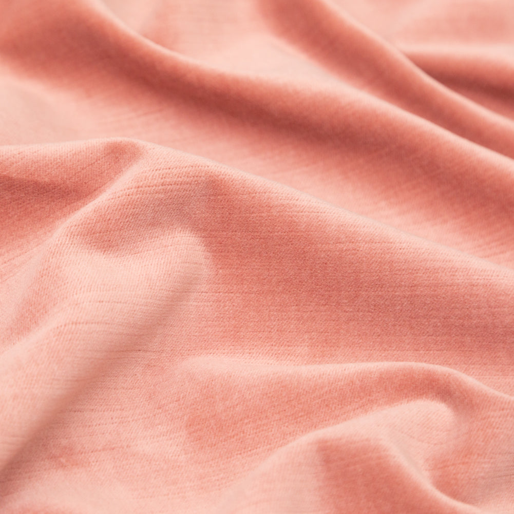 Petal Pink Velvet with Imitation Dupioni Backing - Detail Petal Pink Velvet with Imitation Dupioni Backing - Detail
