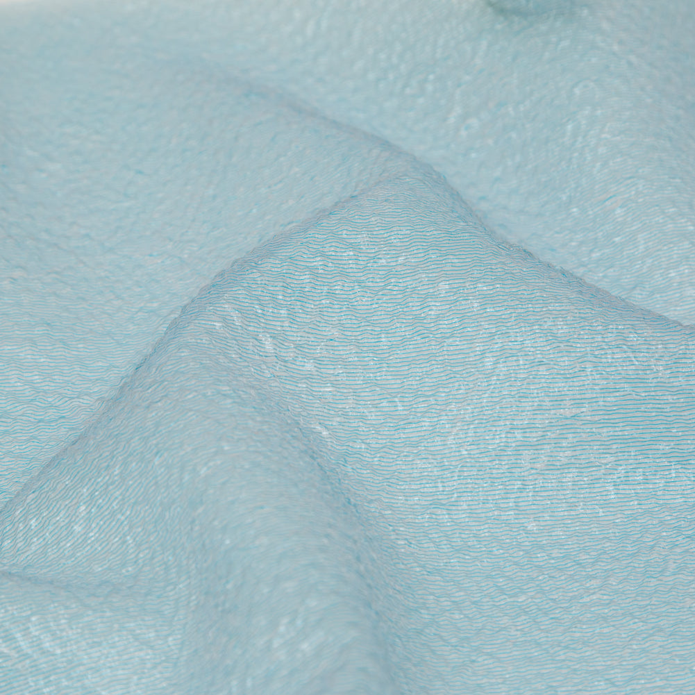 Metallic Blue Striped Bubble Wrap Organza Brocade Full Metallic Blue Striped Bubble Wrap Organza Brocade Full
