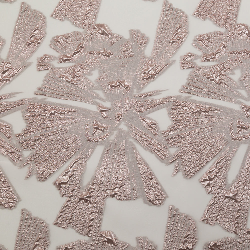 Metallic Rose and Warm Gray Large-Scale Burnout Floral Luxury Brocade Metallic Rose and Warm Gray Large-Scale Burnout Floral Luxury Brocade