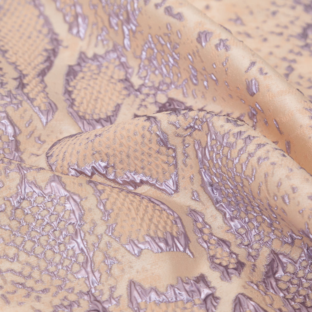 Metallic Lavender and Pink Tint Reptilian Luxury Brocade - Full Metallic Lavender and Pink Tint Reptilian Luxury Brocade - Full