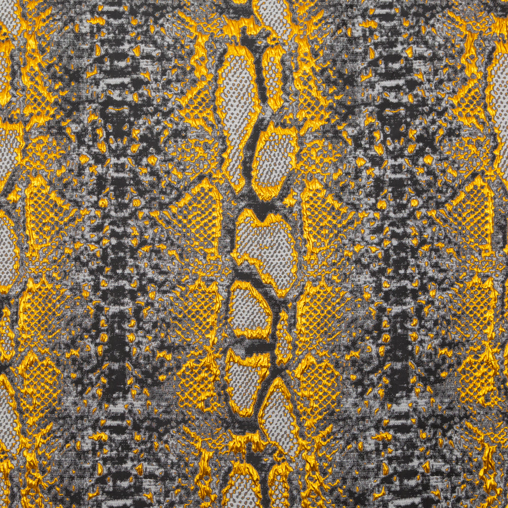 Metallic Copper, Black and Gray Reptilian Luxury Brocade Metallic Copper, Black and Gray Reptilian Luxury Brocade