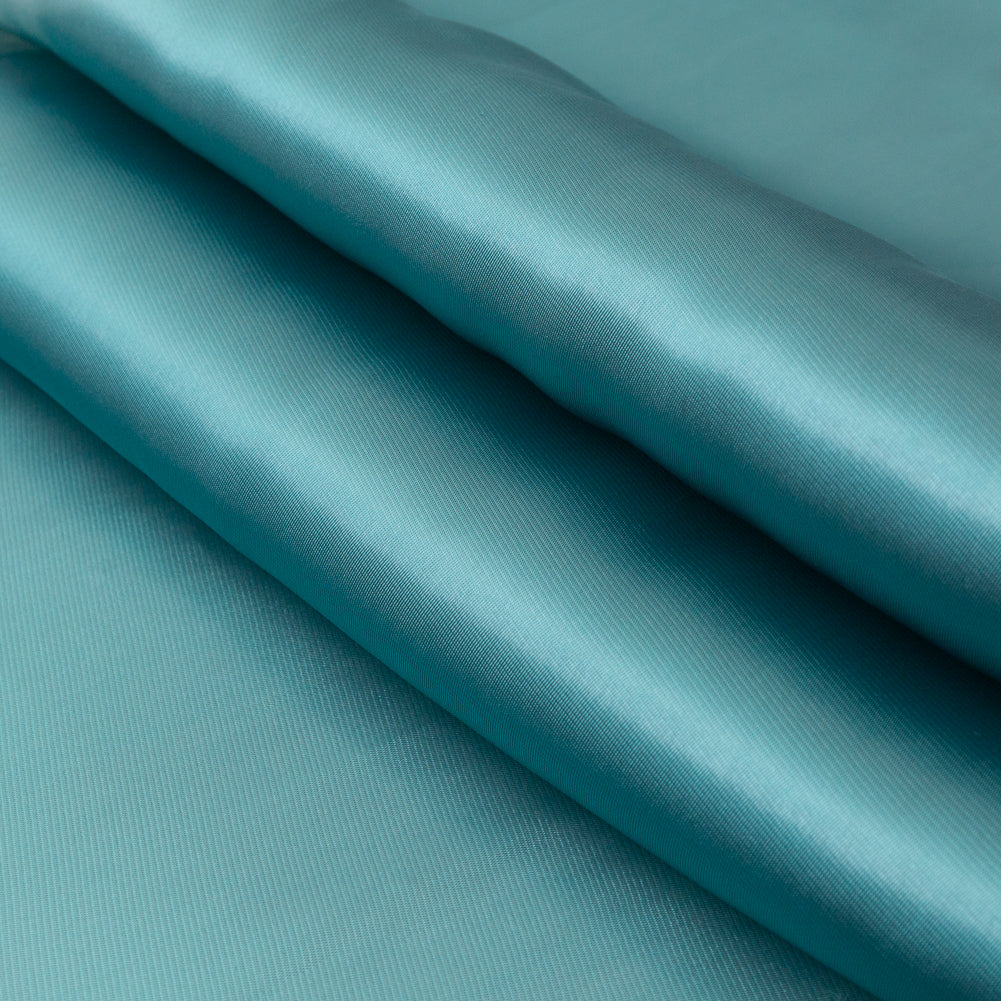 Satin-Faced Twill Organza - Luminous Teal - Anise Collection Detail Satin-Faced Twill Organza - Luminous Teal - Anise Collection Detail