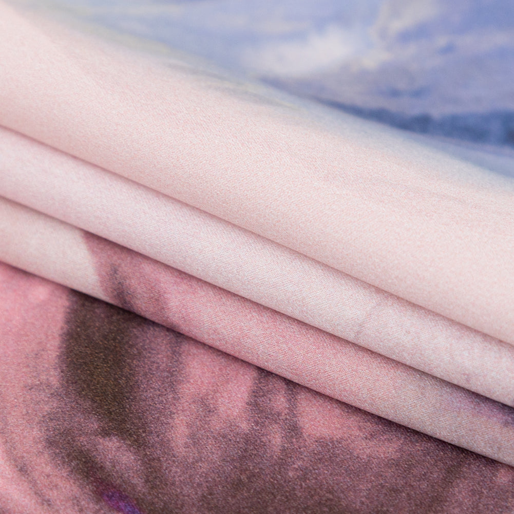 Mood Exclusive Italian Pale Pink Abstract Floral Silk Charmeuse Detail Mood Exclusive Italian Pale Pink Abstract Floral Silk Charmeuse Detail