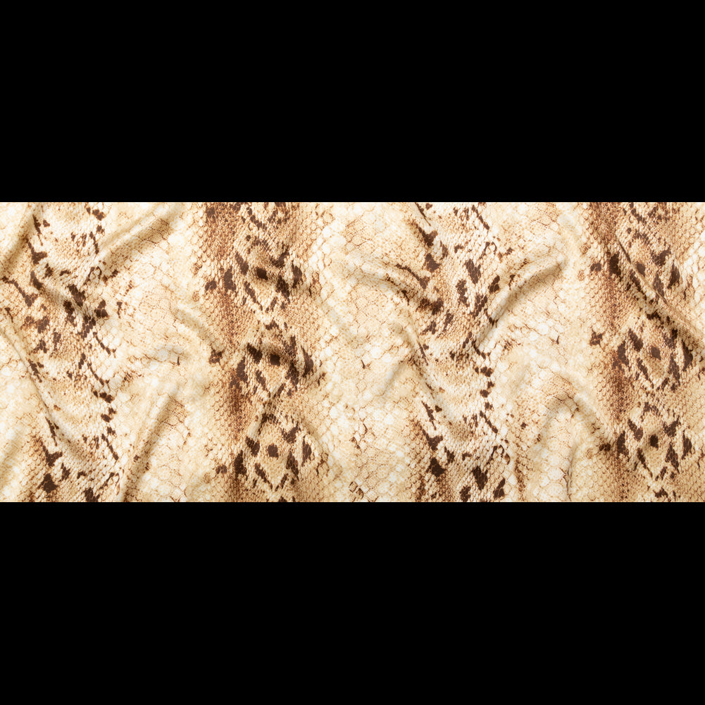 Mood Exclusive Italian Frozen Dew and Brown Python Printed Silk Charmeuse Folded Mood Exclusive Italian Frozen Dew and Brown Python Printed Silk Charmeuse Folded