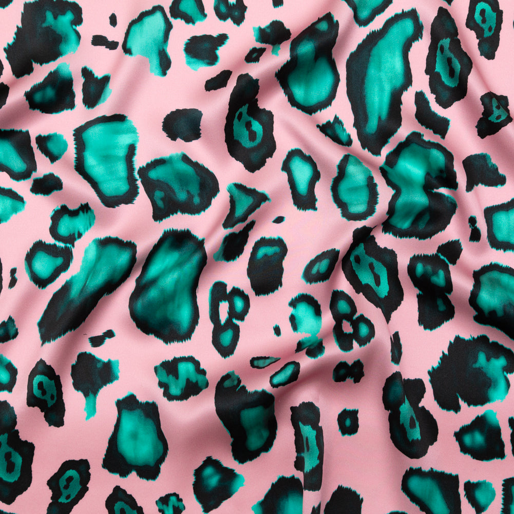 Mood Exclusive Italian Pink and Turquoise Abstract Digitally Printed Silk Charmeuse Mood Exclusive Italian Pink and Turquoise Abstract Digitally Printed Silk Charmeuse
