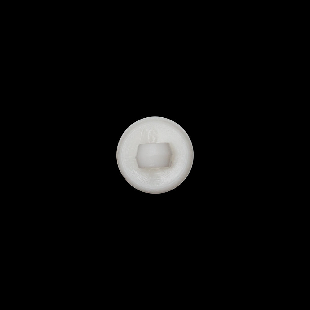 Italian Ivory Plastic Shank Button - 16L/10mm Detail