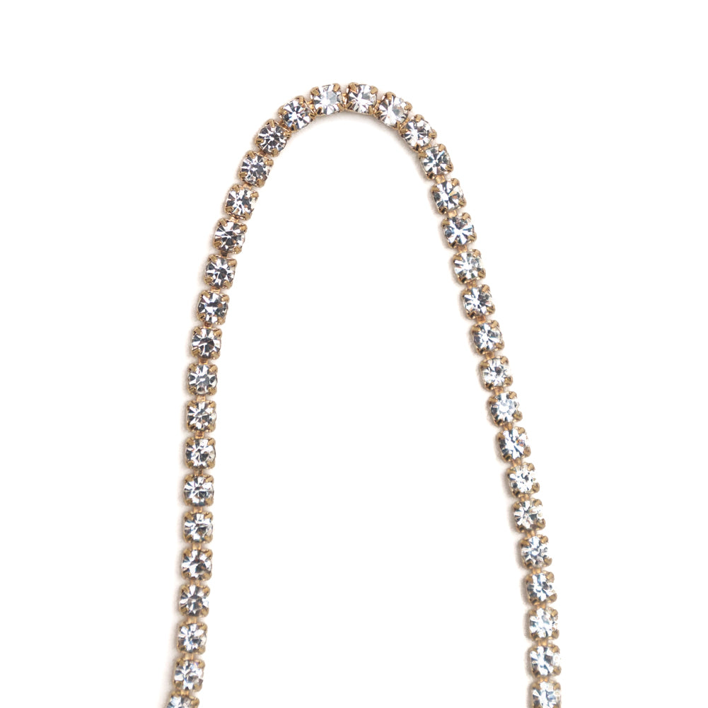 Italian Crystal and Gold Rhinestone Trim - SS6/2MM - Detail Italian Crystal and Gold Rhinestone Trim - SS6/2MM - Detail