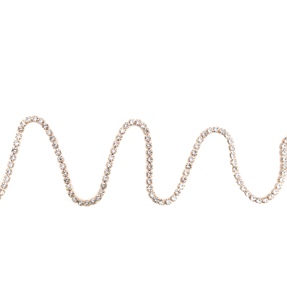 Italian Crystal and Gold Rhinestone Trim - SS16/4MM