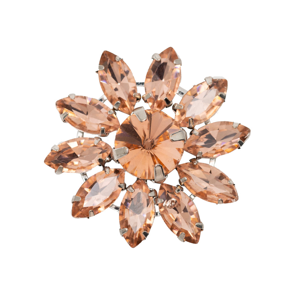 Italian Pink Rhinestone Flower Button - 42L/27mm Italian Pink Rhinestone Flower Button - 42L/27mm