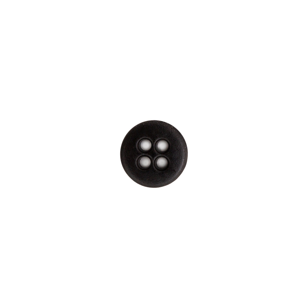 Italian Black Plastic 4-Hole Button - 14L/9mm - Detail
