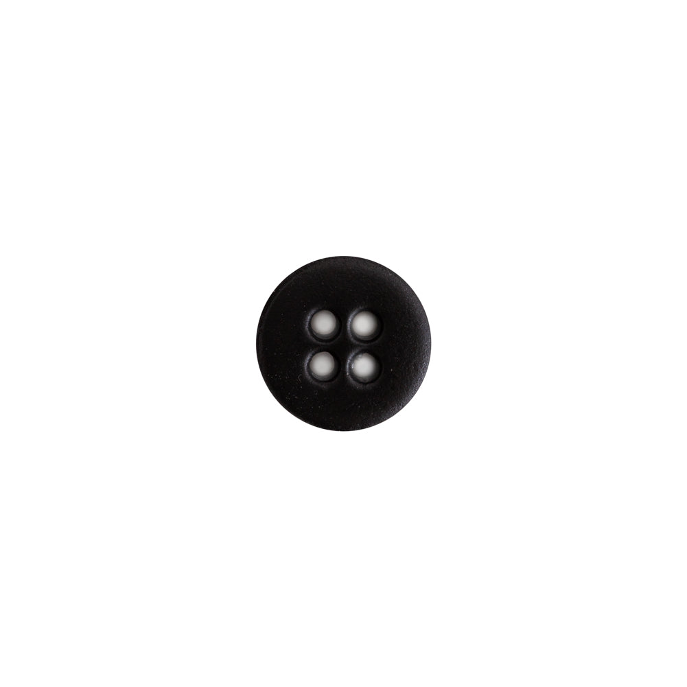Italian Black Plastic 4-Hole Button - 16L/10mm Detail