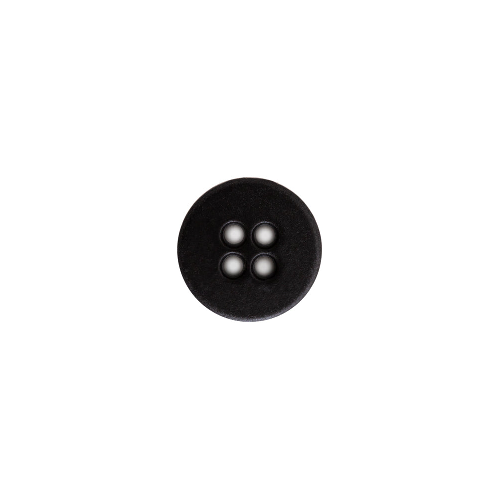 Italian Black Plastic 4-Hole Button - 18L/11.5mm - Detail