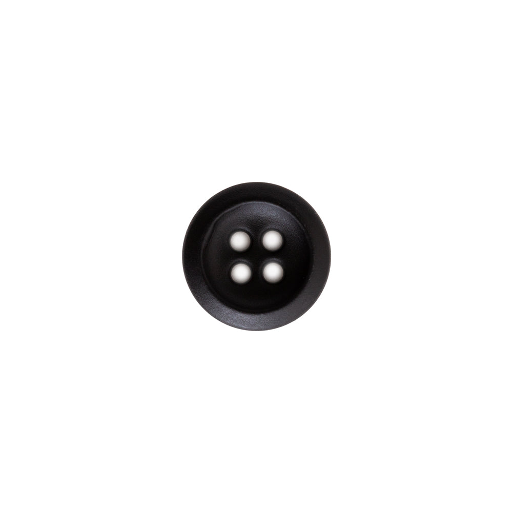 Italian Black Plastic 4-Hole Button - 18L/11.5mm Italian Black Plastic 4-Hole Button - 18L/11.5mm