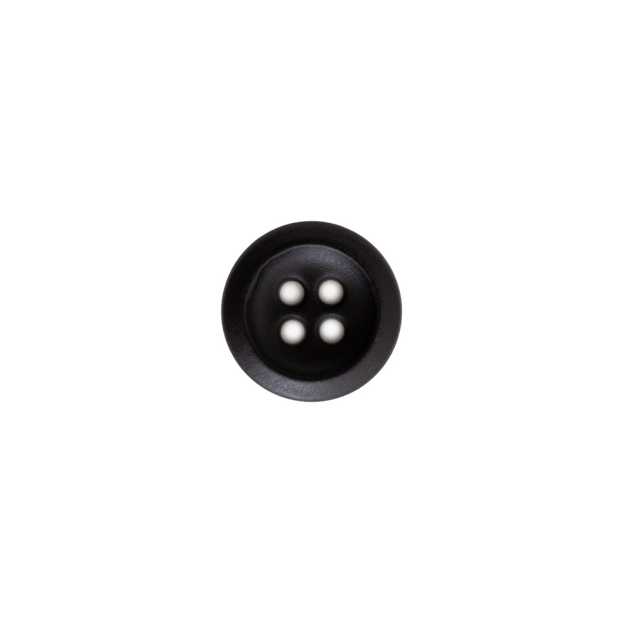 Italian Black Plastic 4-Hole Button - 18L/11.5mm Italian Black Plastic 4-Hole Button - 18L/11.5mm