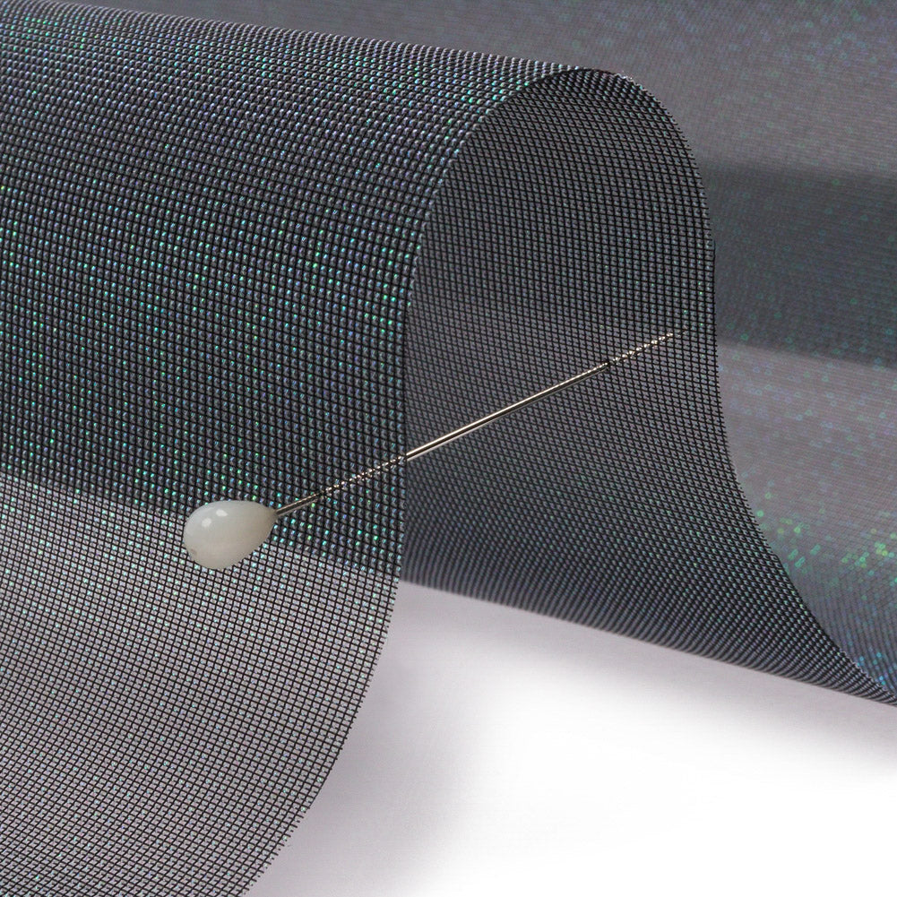 Black Sparkle Stiff Polyester Organdy - Folded Black Sparkle Stiff Polyester Organdy - Folded