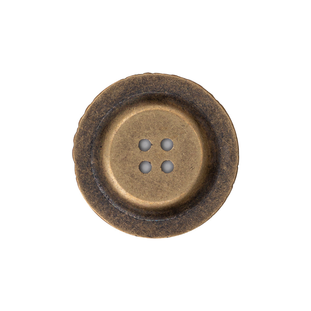 Italian Antique Gold Ornate Metal Zamac Button - 36L/23mm Detail Italian Antique Gold Ornate Metal Zamac Button - 36L/23mm Detail