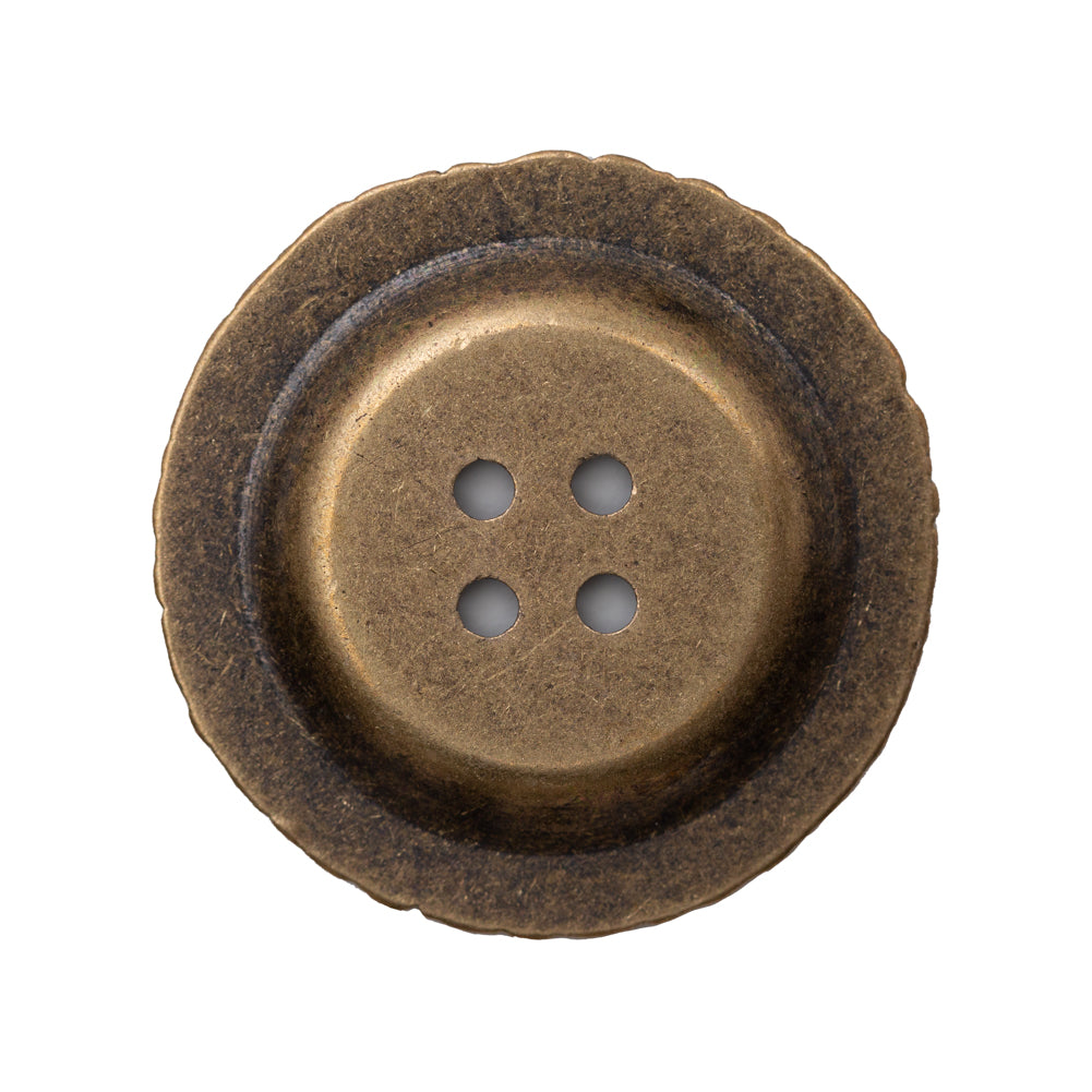 Italian Antique Gold Ornate Metal Zamac Button - 44L/28mm - Detail Italian Antique Gold Ornate Metal Zamac Button - 44L/28mm - Detail