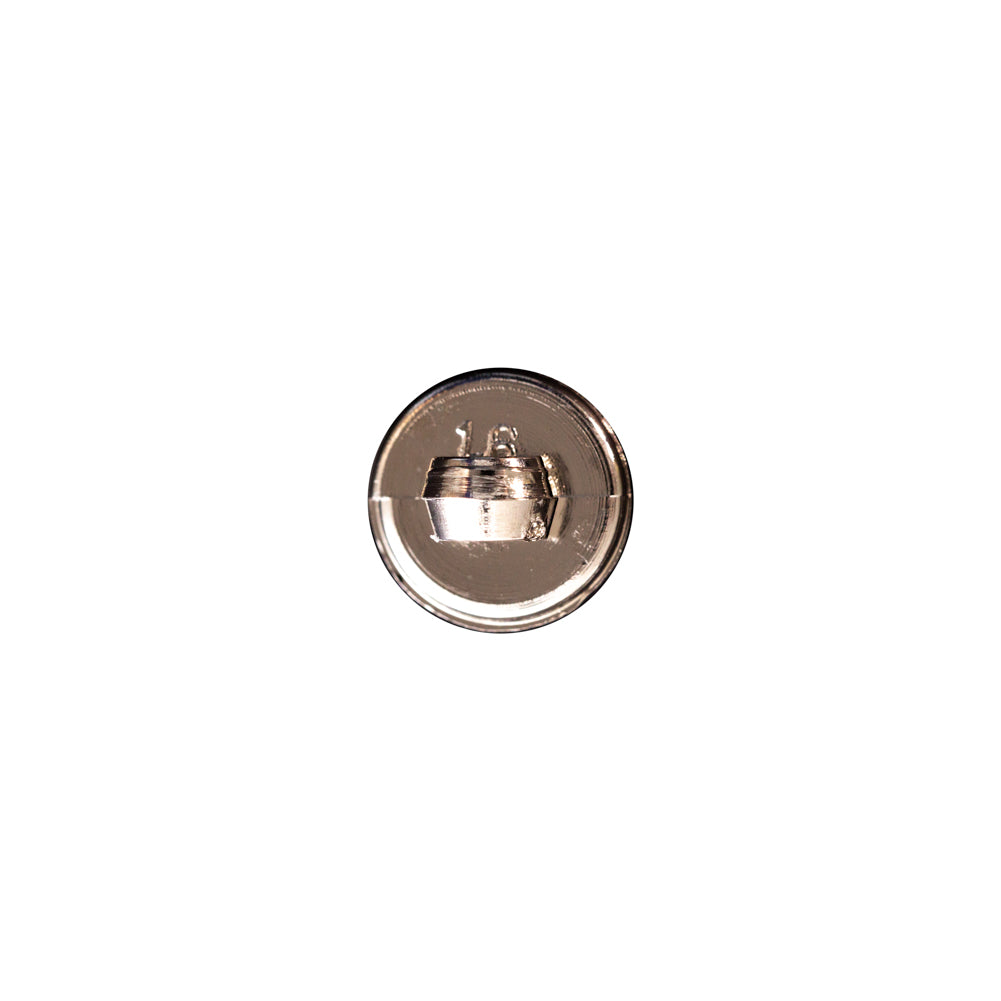 Italian Silver Domed Plastic Shank-Back Button - 16L/10mm - Detail