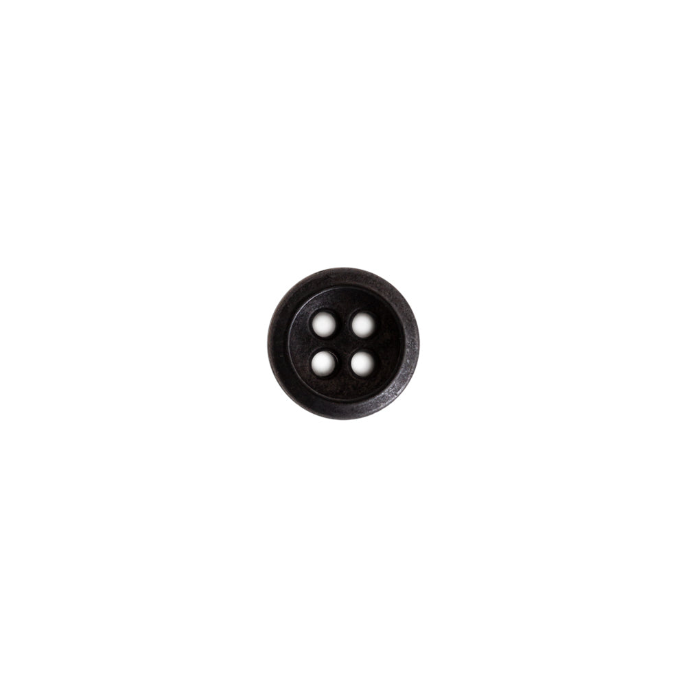 Italian Black Metal 4-Hole Button - 14L/9mm Italian Black Metal 4-Hole Button - 14L/9mm