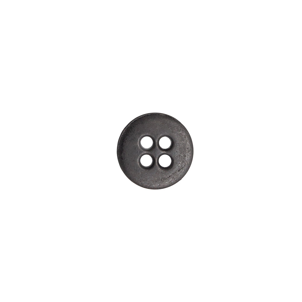 Italian Black Metal 4-Hole Button - 16L/10mm Detail Italian Black Metal 4-Hole Button - 16L/10mm Detail