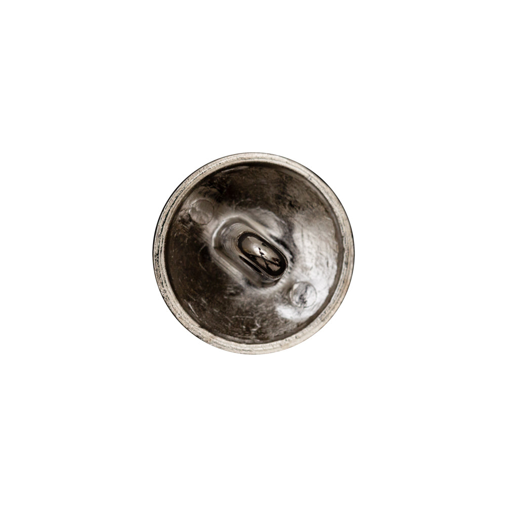 Italian Silver Crest Metal Shank Button - 24L/15mm Detail Italian Silver Crest Metal Shank Button - 24L/15mm Detail