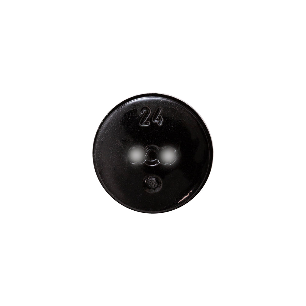 Italian Black Gravel 2-Hole Button - 24L/15mm - Detail Italian Black Gravel 2-Hole Button - 24L/15mm - Detail