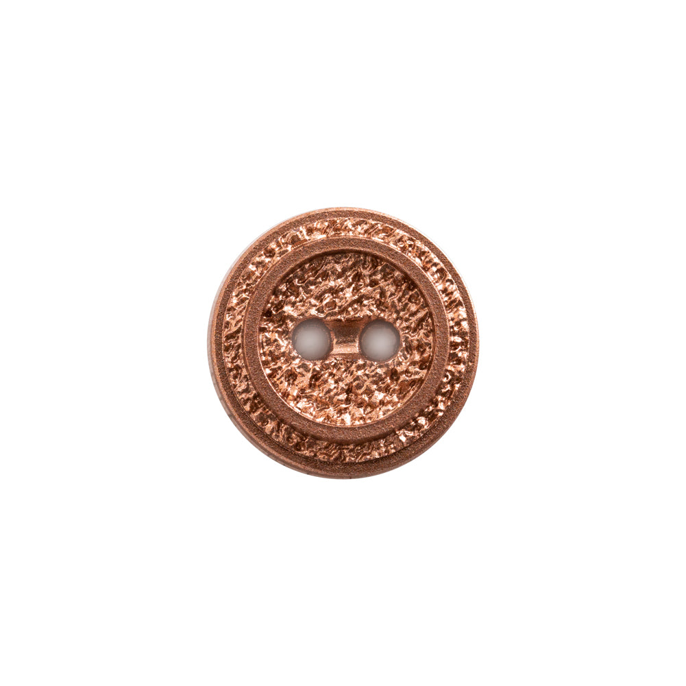 Italian Rose Gold Gravel 2-Hole Button - 24L/15mm Italian Rose Gold Gravel 2-Hole Button - 24L/15mm