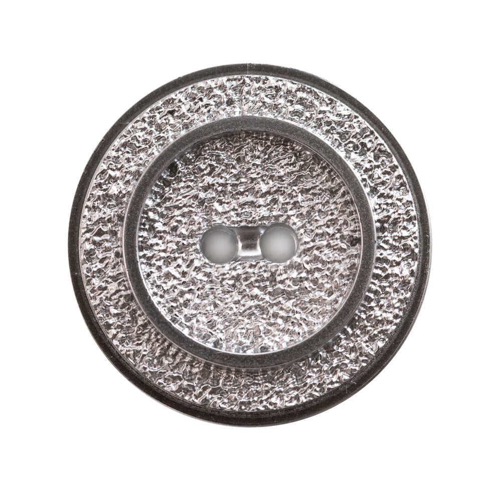 Italian Silver Gravel 2-Hole Button - 44L/28mm Italian Silver Gravel 2-Hole Button - 44L/28mm