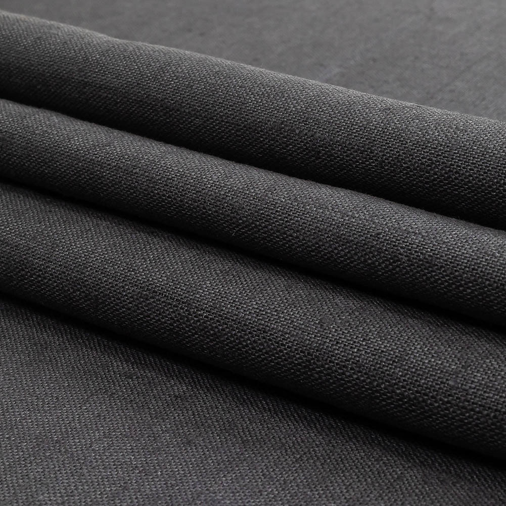 Charcoal Heavyweight Linen Woven Folded Charcoal Heavyweight Linen Woven Folded