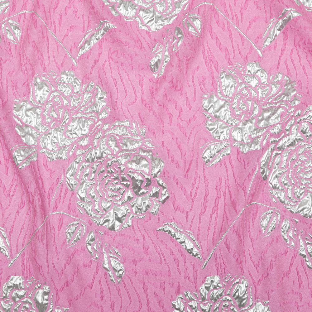 Metallic Silver and Wild Orchid Rosy Luxury Brocade Metallic Silver and Wild Orchid Rosy Luxury Brocade