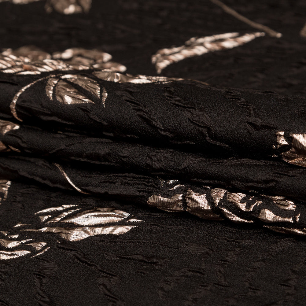 Metallic Rose Gold and Black Rosy Luxury Brocade Folded Metallic Rose Gold and Black Rosy Luxury Brocade Folded