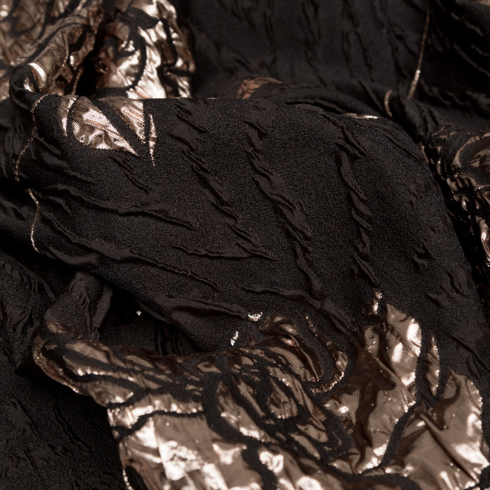Metallic Rose Gold and Black Rosy Luxury Brocade Detail Metallic Rose Gold and Black Rosy Luxury Brocade Detail
