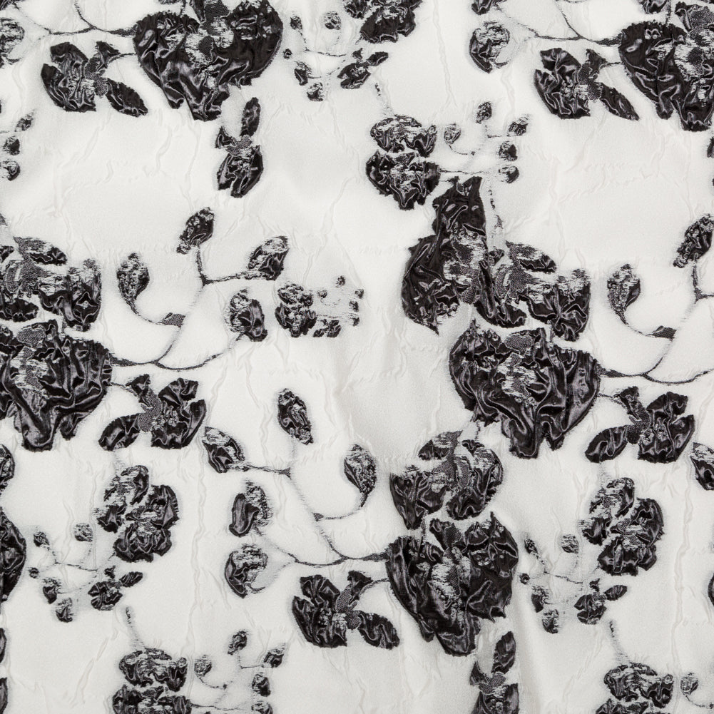 Metallic Black and White Alyssum Rosy Luxury Brocade Metallic Black and White Alyssum Rosy Luxury Brocade