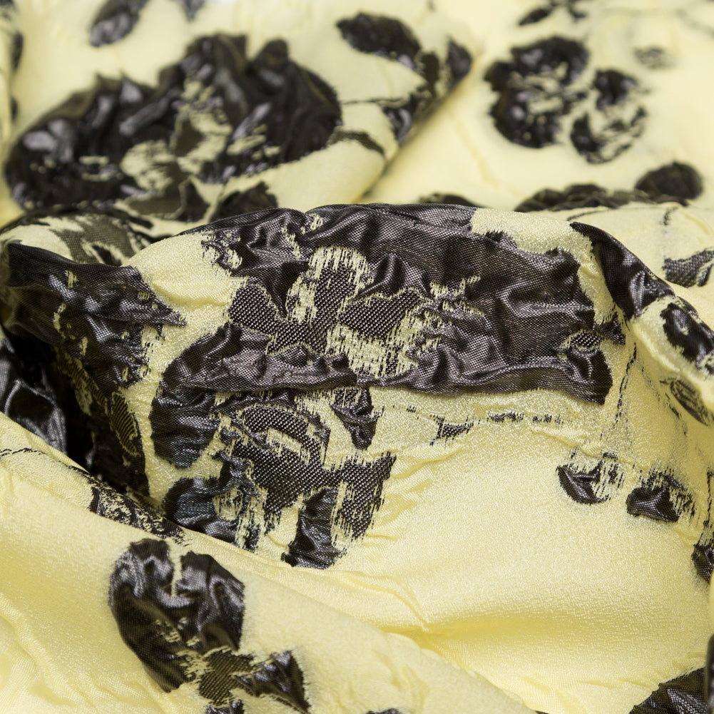 Metallic Black and Lemon Grass Rosy Luxury Brocade Detail Metallic Black and Lemon Grass Rosy Luxury Brocade Detail