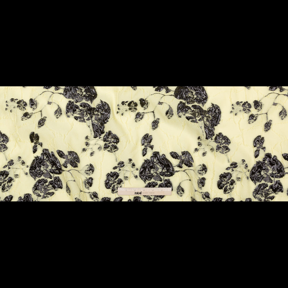 Metallic Black and Lemon Grass Rosy Luxury Brocade Full Metallic Black and Lemon Grass Rosy Luxury Brocade Full
