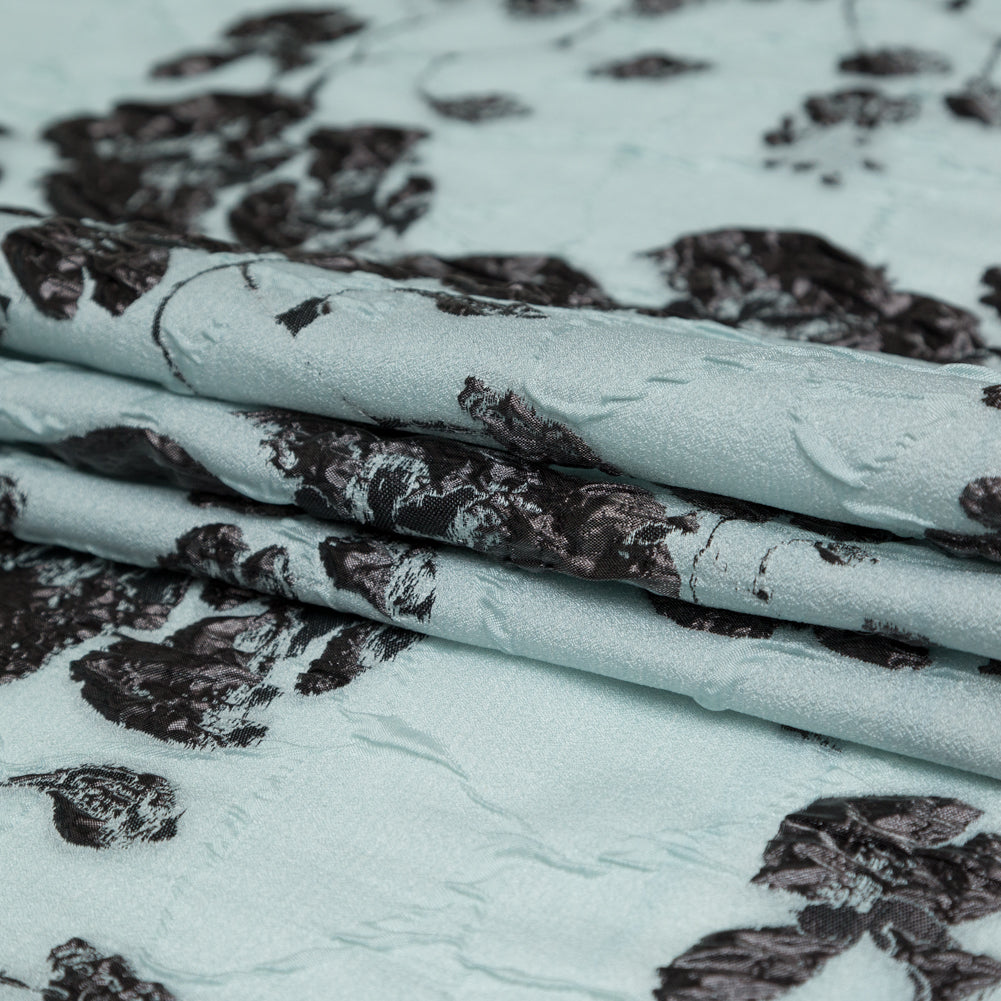 Metallic Black and Quarry Rosy Luxury Brocade - Folded Metallic Black and Quarry Rosy Luxury Brocade - Folded