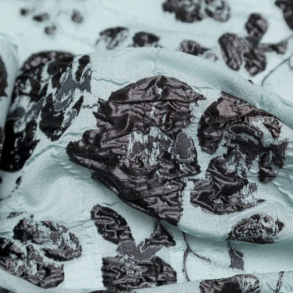 Metallic Black and Quarry Rosy Luxury Brocade - Detail Metallic Black and Quarry Rosy Luxury Brocade - Detail