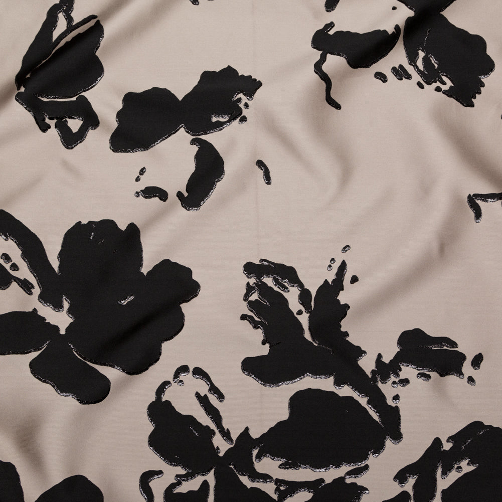 Metallic Black and Mushroom Abstract Luxury Jacquard Lame Metallic Black and Mushroom Abstract Luxury Jacquard Lame