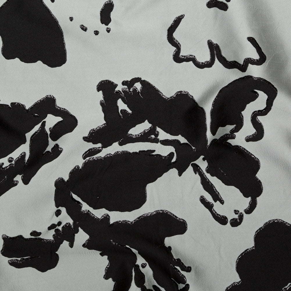 Metallic Abstract Jacquard Lame - Black and Gray Violet Metallic Abstract Jacquard Lame - Black and Gray Violet