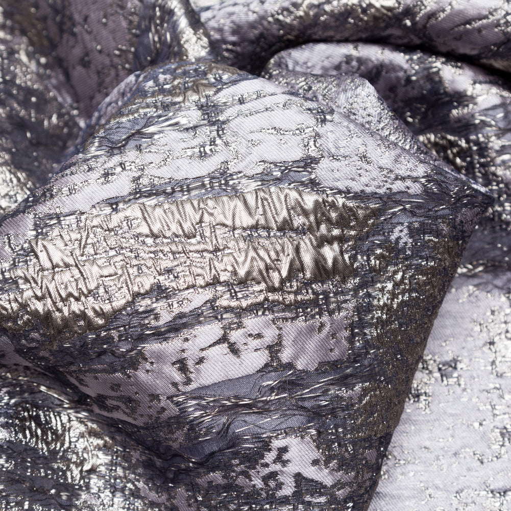 Metallic Aluminum and Orchid Haze Abstract Luxury Brocade Detail Metallic Aluminum and Orchid Haze Abstract Luxury Brocade Detail