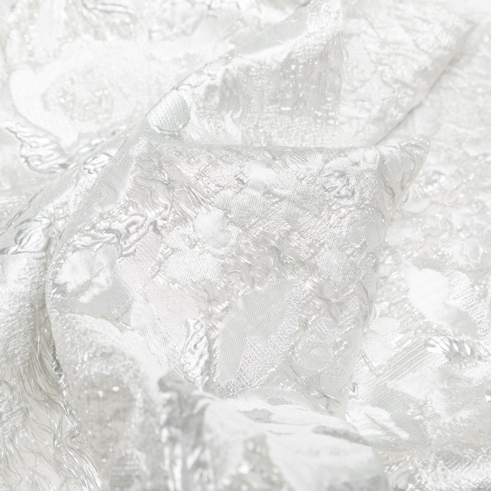 Metallic Silver and Drizzle Rosy Luxury Brocade Detail Metallic Silver and Drizzle Rosy Luxury Brocade Detail