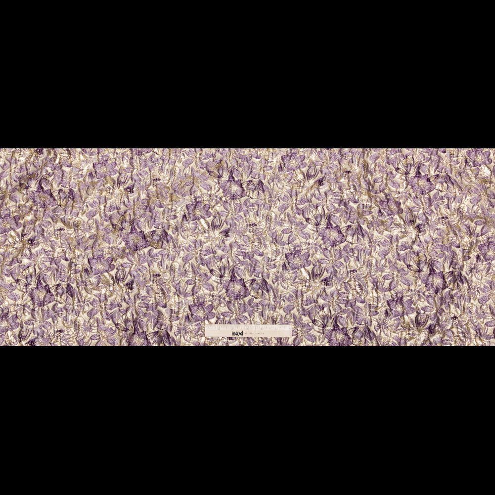 Metallic Sesame and Shadow Purple Floral Luxury Brocade Full Metallic Sesame and Shadow Purple Floral Luxury Brocade Full