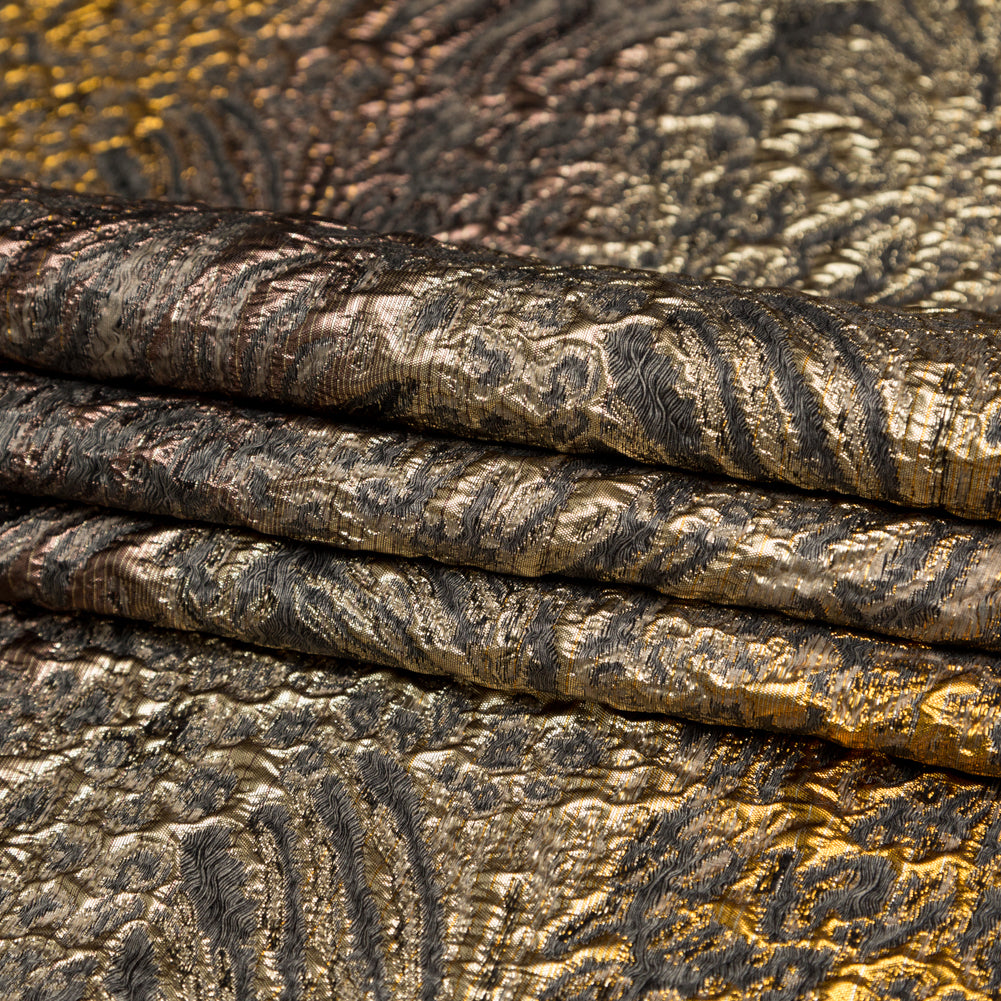 Metallic Bright Gold, Bronze and Winter Twig Abstract Ombre Luxury Brocade - Folded Metallic Bright Gold, Bronze and Winter Twig Abstract Ombre Luxury Brocade - Folded