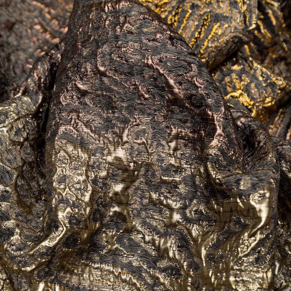 Metallic Bright Gold, Bronze and Winter Twig Abstract Ombre Luxury Brocade - Detail Metallic Bright Gold, Bronze and Winter Twig Abstract Ombre Luxury Brocade - Detail