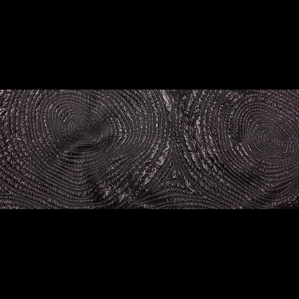 Metallic Black Spirals Luxury Organza Brocade - Full Metallic Black Spirals Luxury Organza Brocade - Full
