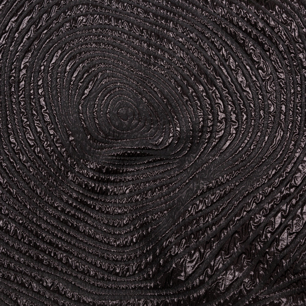 Metallic Black Spirals Luxury Organza Brocade Metallic Black Spirals Luxury Organza Brocade