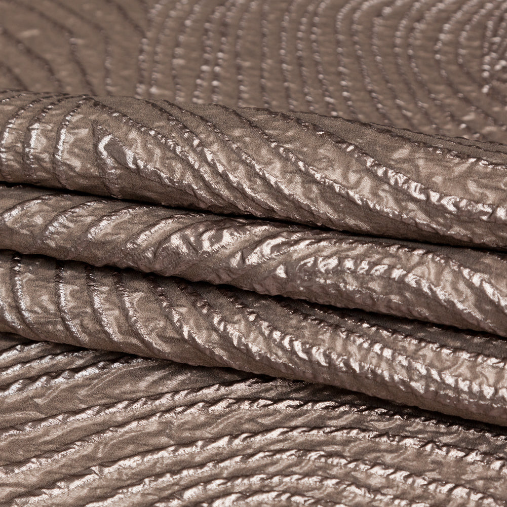 Metallic Timber Wolf Spirals Luxury Organza Brocade Folded Metallic Timber Wolf Spirals Luxury Organza Brocade Folded