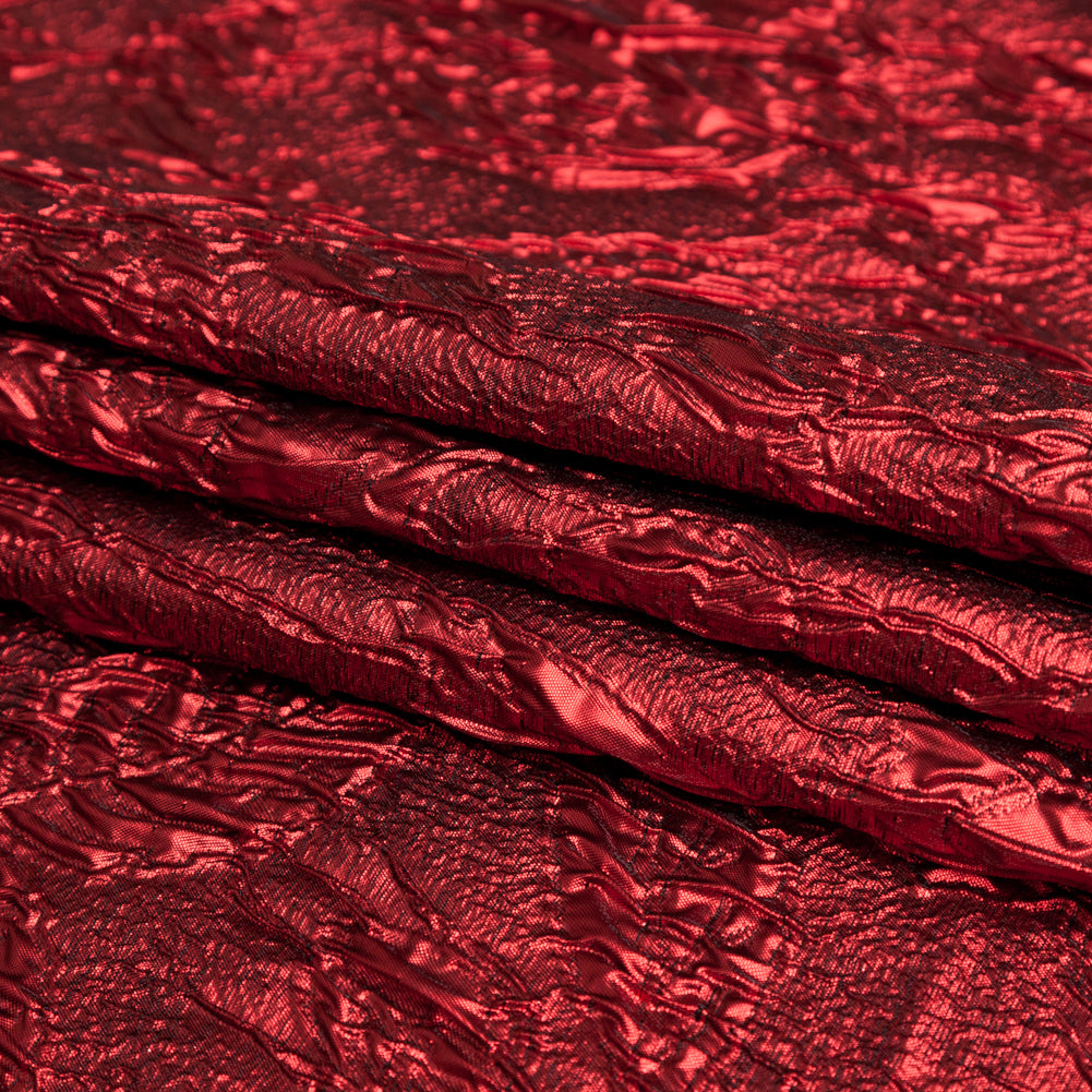 Metallic Syrah Crinkled Luxury Brocade - Folded Metallic Syrah Crinkled Luxury Brocade - Folded