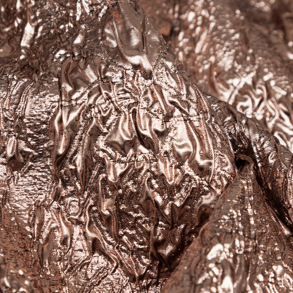 Metallic Teak Crinkled Luxury Brocade Detail Metallic Teak Crinkled Luxury Brocade Detail